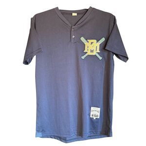 Milwaukee Brewers Navy Blue Mesh 90’s Jersey Size Medium